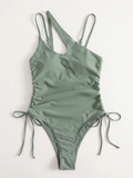 Juniper | Women's One-Shoulder Cutout Ruched One-Piece Swimsuit