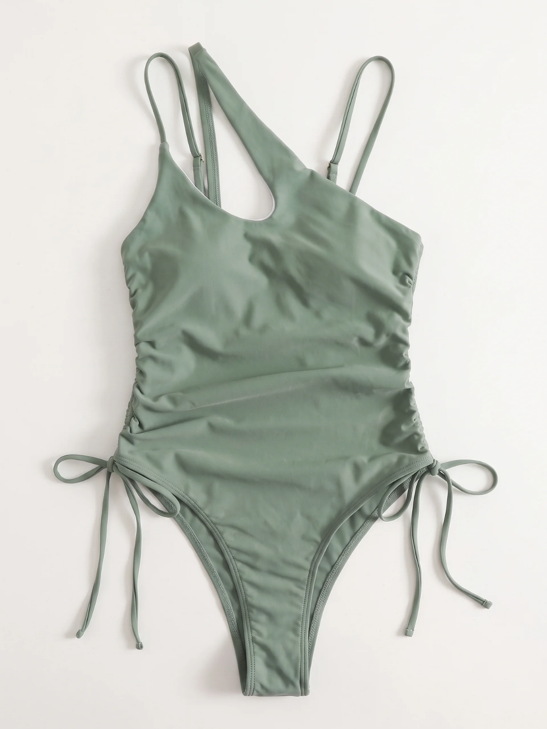 Juniper | Women's One-Shoulder Cutout Ruched One-Piece Swimsuit