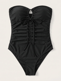 Vera | Women's Wire-Free Ruched Bandeau One-Piece Swimsuit