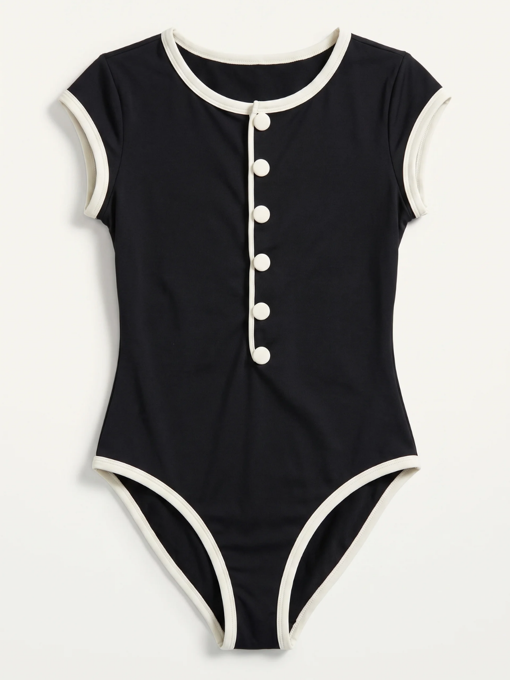 Georgie | Women's Retro Button-Front High-Waist One-Piece Swimsuit