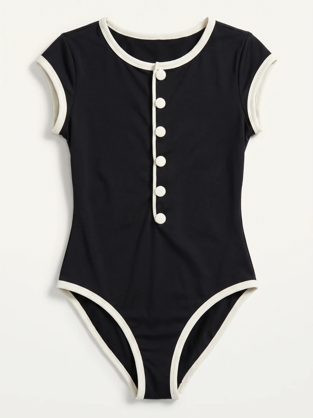 Georgie | Women's Retro Button-Front High-Waist One-Piece Swimsuit
