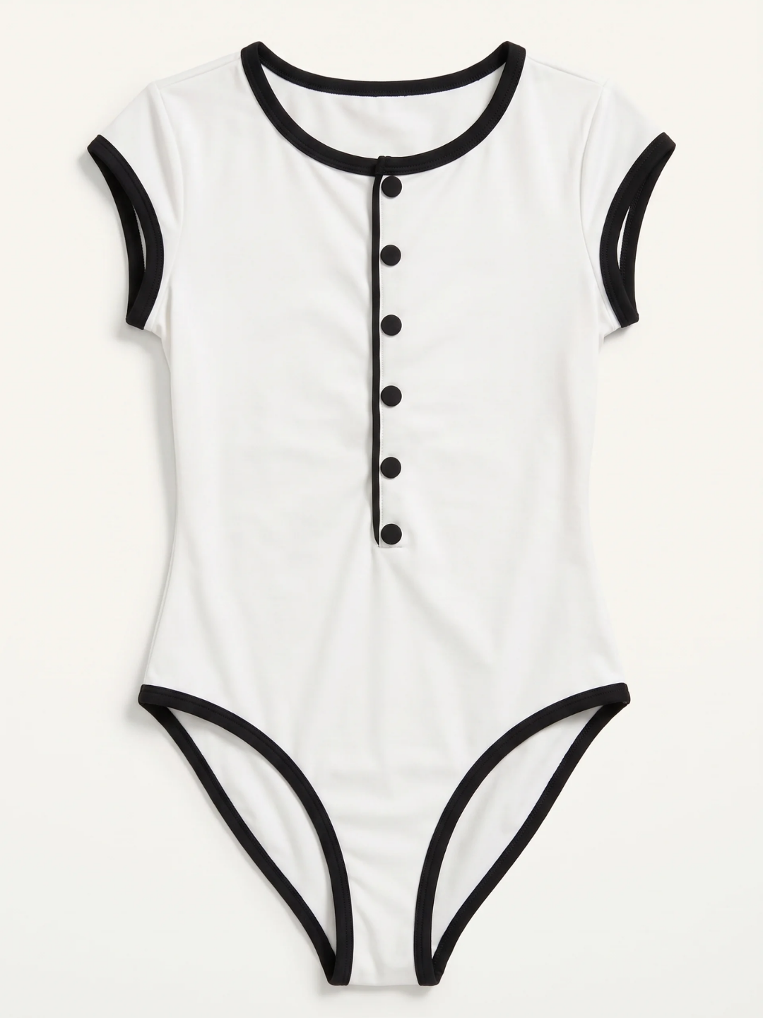 Georgie | Women's Retro Button-Front High-Waist One-Piece Swimsuit