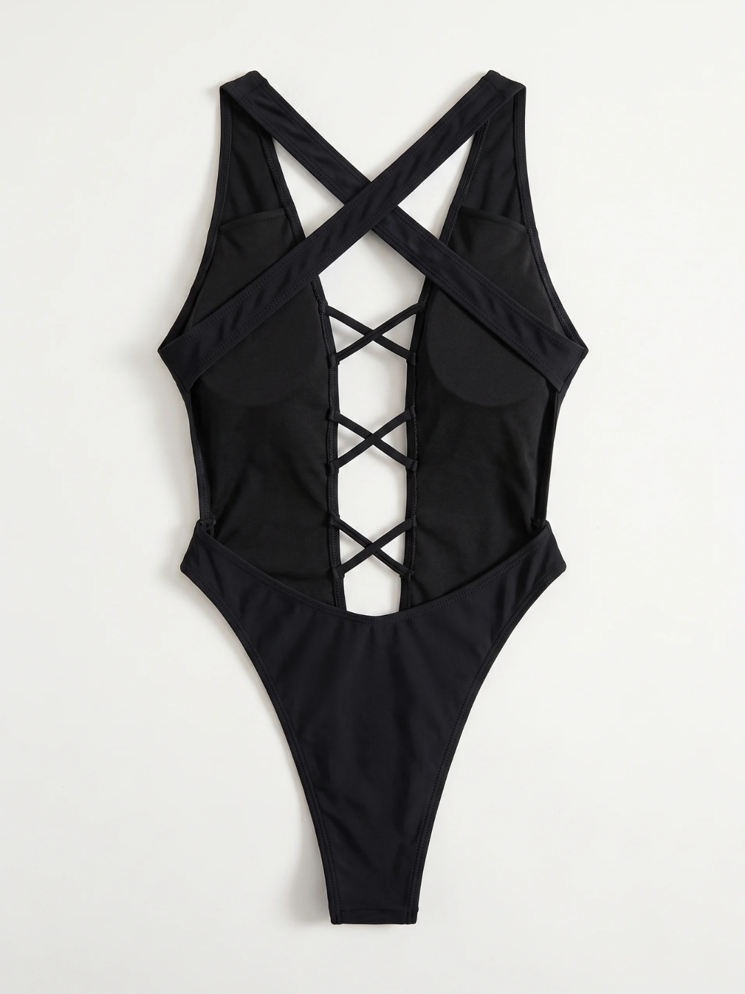 Raquel | Women's Wire-Free Lace-Up Plunge One-Piece Swimsuit
