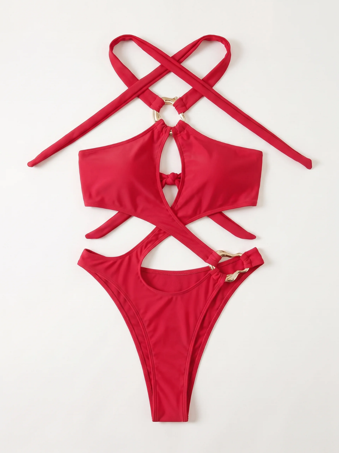 Scarlett | Women's Cutout Ring-Detail High-Waist One-Piece Swimsuit