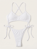 Bianca | Women's Wire-Free Textured Cross-Back Bikini Set