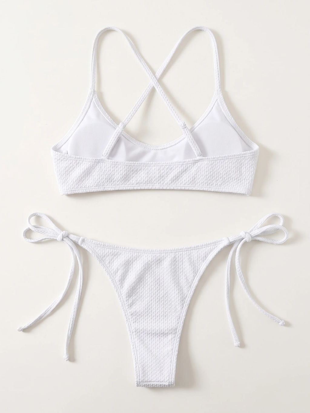 Bianca | Women's Wire-Free Textured Cross-Back Bikini Set