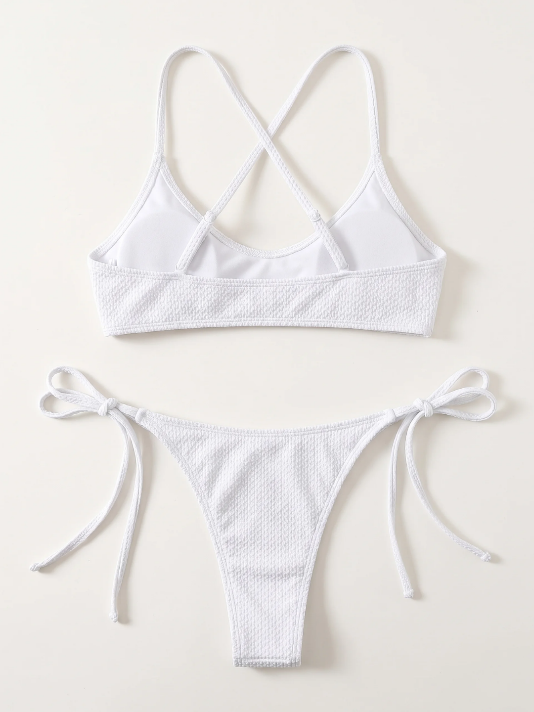 Bianca | Women's Wire-Free Textured Cross-Back Bikini Set
