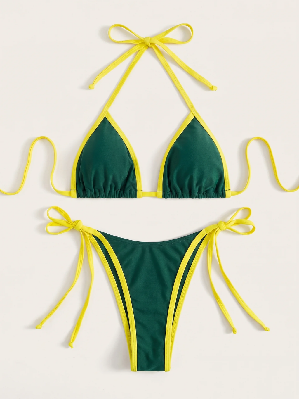Isla | Women's Colorblock Triangle Tie-Side Bikini Set