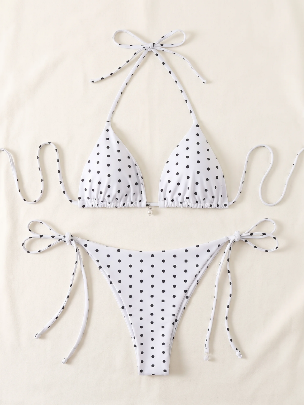 Coco | Women's Wire-Free Polka Dot Halter Bikini Set