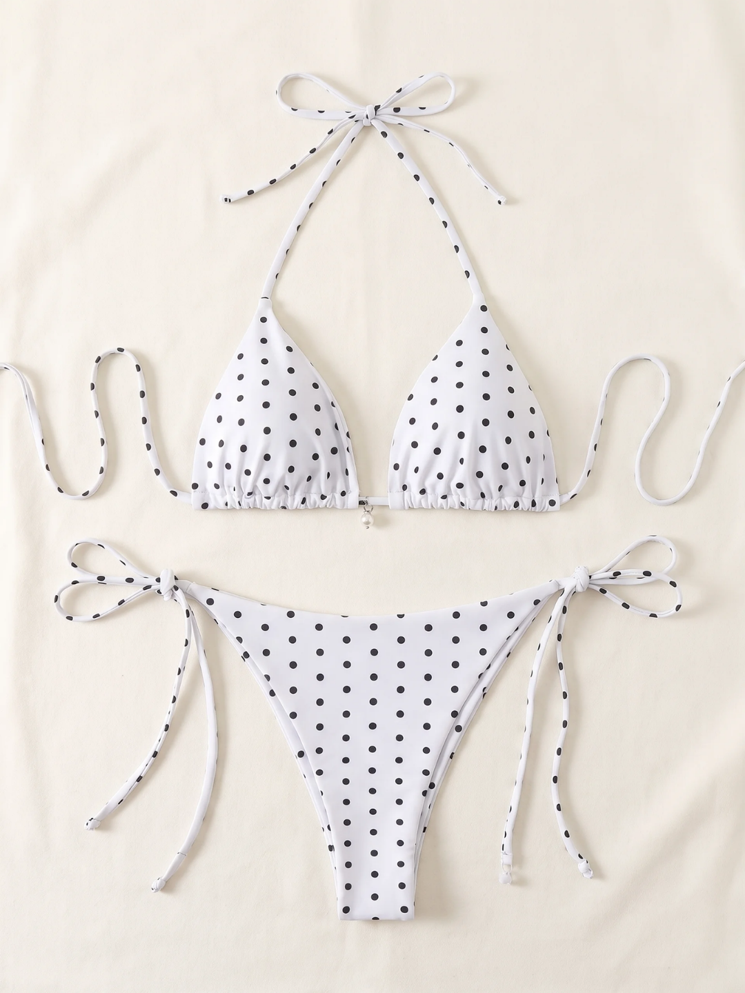 Coco | Women's Wire-Free Polka Dot Halter Bikini Set