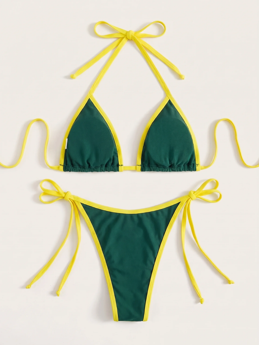 Isla | Women's Colorblock Triangle Tie-Side Bikini Set