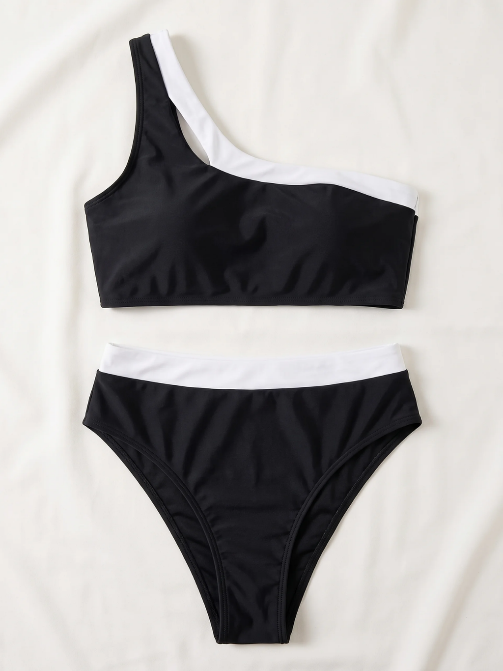 Sloane | Women's Wire-Free One-Shoulder High-Waist Bikini Set