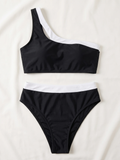 Sloane | Women's Wire-Free One-Shoulder High-Waist Bikini Set
