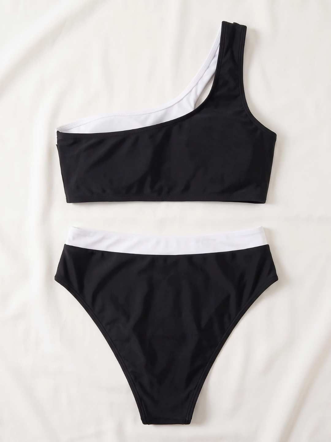 Sloane | Women's Wire-Free One-Shoulder High-Waist Bikini Set