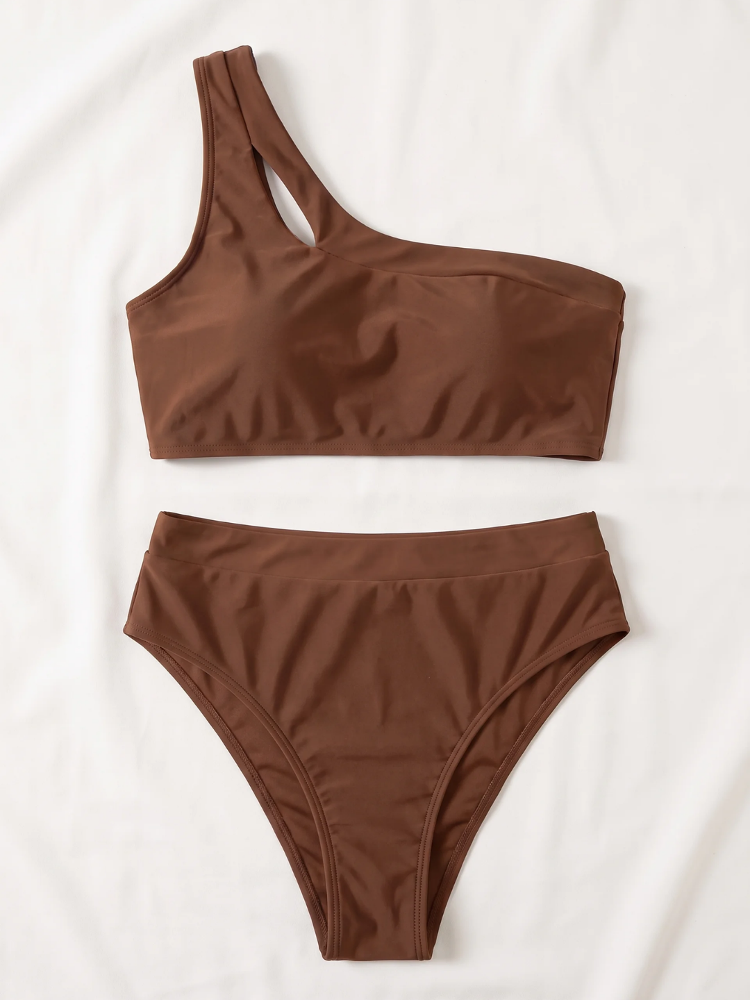 Sloane | Women's Wire-Free One-Shoulder High-Waist Bikini Set