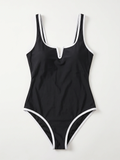 June | Women's Contrast-Trim Cutout Back One-Piece Swimsuit